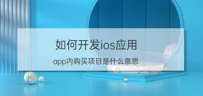 如何开发ios应用 app内购买项目是什么意思？